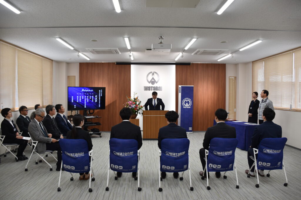 入社式中の様子